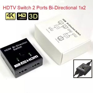 HDTV Switch 2 in 1 Out 4K 60hz HDMI Switcher 2 Port Bi-Directional HDMI Switch Splitter 2 x 1/1 x 2 No Power Required Sharing HD Video PC Gaming Accessories