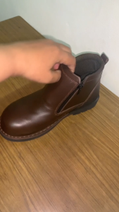 Hammer Kings Exclusive Safety Shoes 13003BR Mid Cut Dual Zipper Steel Toe Cap Leather Working Shoes