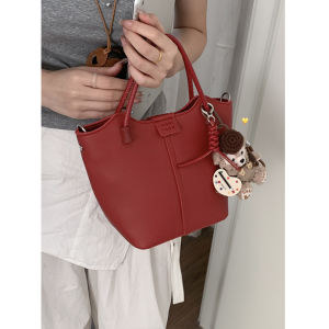 Carle Multifunctional Bucket Bag New 2024 Fashion Trend Womens Handbag Polyester Lining Double Root Shoulder Strap Magnetic Buckle Casual Use