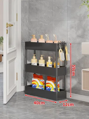 QINQI | Narrow Space Storage Rack Slim Rollable Shelf