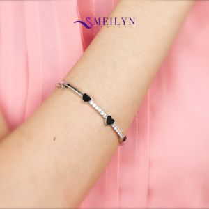 MEILYN Gelang Kaku Wanita Motif Love Cat Cantik Lapis Perak 18K 0232240113