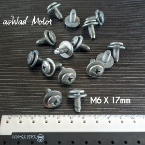 (10pcs) Baut body Yamaha Hijau + Ring / Baut Body Cover Dek Tameng + Ring / Baut M6 x 17mm / Baut Body Yamaha Mio Jupiter