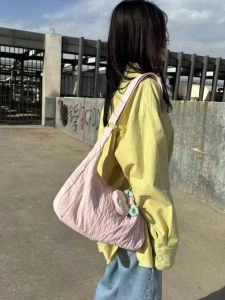 Fashionable Nylon Single Shoulder Bag Womens Commuter Backpack Casual Crossbody Bag Mother-daughter Style Waterproof Soft Straps