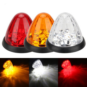 2PCS 12V 24V RED Side Marker Light Conical Truck Trailer Boat Tractor Dome Clearance Light Car External Lights White Red Yellow