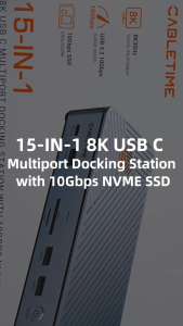 CABLETIME Multiport Docking Station Hub w/ Enclosure SSD For Mac Exclusive Series
