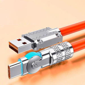 NNBILI 120W Fast Charge USB Type C Cable 180 ° Rotation Elbow Cable for Game for Xiaomi Redmi Honor Phone Charger USB C Cable