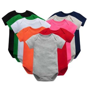 Special Offer Pure Cotton Triangle Bodysuit for Newborn Babies Short Sleeve Bottom Covering Clothes Spring Summer Childrens Wear