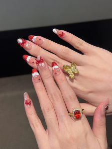 Sweet Heart Gift Box Cat Eye Red French Style Wearable Nails Autumn Winter High End Sensation Super Brightening Nail Art Tools