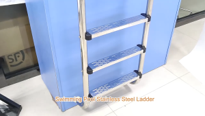 Thickened 304 stainless steel swimming pool ladder automatic pool steps and safety handrail