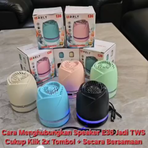 ERRLY E36 Speaker Bluetooth Wireless LED RGB Lighting Speakers Rose Portable Hi-Fi E36 TWS 2 IN 1 dengan Audio Hi-Fi dan Fitur Wireless Speaker