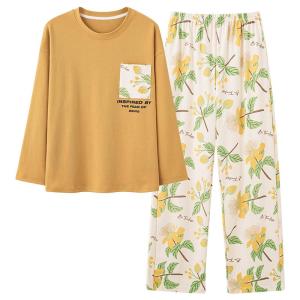 Miiow | Pure Cotton Sleepwear Set for Women Spring Autumn Season New Style Casual Long Sleeve Long Pants