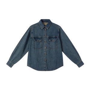Áo Sơ Mi Jeans Tay Dài Phong Cách Retro Cho Phụ Nữ