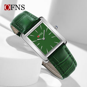 OFNS Retro Square Womens Watch Leather Strap Minimalist Vintage Quartz Watch Quartz Watch