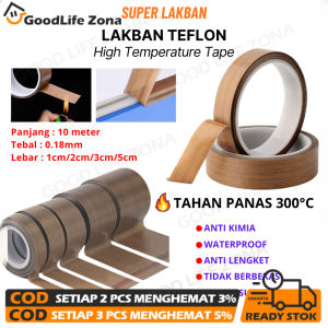 Lakban Isolasi Tahan Panas 300C Teflon Tape PTFE Coklat Selotip Kertas High Temperature