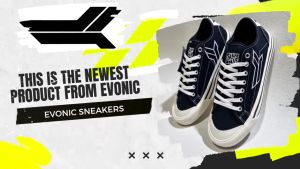 EVONIC - Sepatu sneakers/skate casual Midnight Black Original