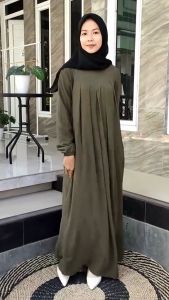 KV.GROSIR Gamis Dress NAIFA Crinkle Airflow Polos Premium Termurah By ARSYIDA