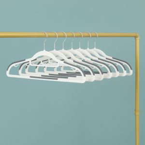 Anti-Slip Plastic Clothes Hanger Home Space Organizer Dry Wet Use Clothes Drying Rack Storage And Organization Utility