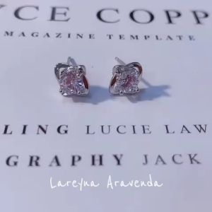 Lareyna Aravenda Anting Wanita Silver S925 Korea Lucky Clover Crystal AT004