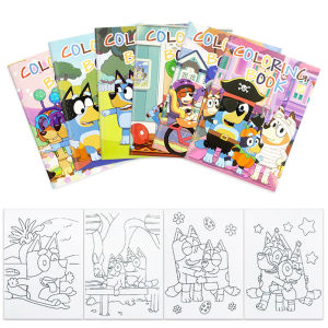 Bluey And Bingo Anime Figure Coloring Book Series 12 Styles Cartoon Graffiti Painting Book Drawing Puzzle Toys For Kids