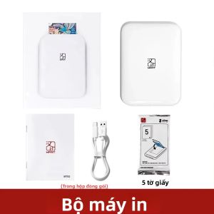 Máy In Ảnh Mini Màu HPRT MT53 Không Dây Cầm Tay Khổ Ảnh 2x3 Inch Giấy Ảnh Tự Dính In Nhiệt Di Động Qua USB