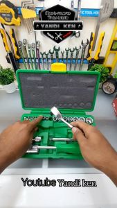 Kunci Socket 4-19mm 1/4\" - 3/8\" Inch Set 21pcs TEKIRO SC-SE0610 Hand Sok Ratchet