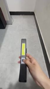 COB Multifunctional Magnetic Folding Work Light Rechargeable Super Bright Flashlight with Measuring Ruler Red Blue Warning Lamp