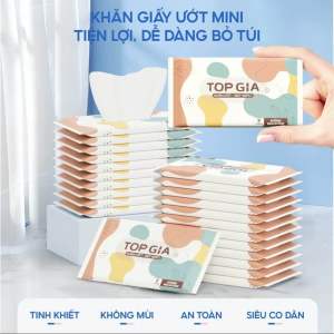 Combo 40 Gói Khăn Ướt Mini Bỏ Túi siêu Tiện Lợi Màu Ngẫu Nhiên Lốc 8 Gói (HSD- 2027)