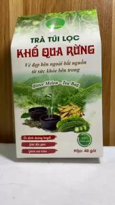Hộp 40 gói trà túi lọc khổ qua rừng trà khổ qua rừng Bảo Khang mát gan giải độc gan hạ huyết áp tiểu đường cao huyết áp