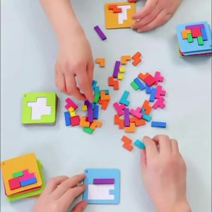 1 Set Colorful Puzzle Game Brain Teaser Toy for Kids Block Puzzle for Mind Exercise Children Toy Gift Challenge for Two Players