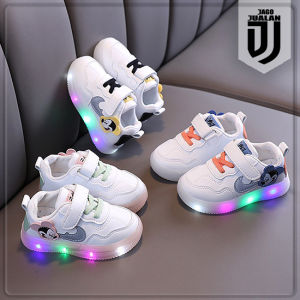Sepatu Sneakers MICKEY Lampu LED Anak & Sepatu Kets Tali Perekat Anak