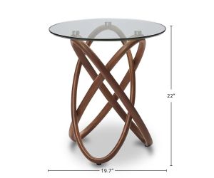 Italian Luxury Glass Dining Table And Chair Set Mid-Century Style North America Black Walnut Wood Solid round Furniture Table