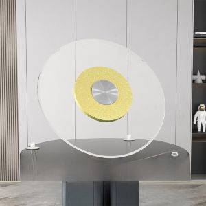 Tempered Glass Rotating Tabletop for Home Use Large round Dining Table with Base Modern Minimalist Style Customizable