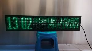 Jadwal Sholat 20x100cm GPS Hijau Wifi Android