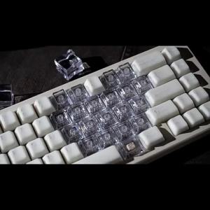 21pcs Comfort Typing PBT 1U Keycaps with Unique Head Transparent Keycap No Engraved Keycap for Keyboards Enthusiasts