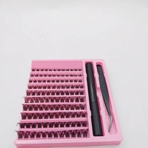 DIY Lash Extension Kit Lash Clusters With Waterproof Strong Hold Lash Bond And Seal And Eyelash Tweezers Lash Cluster Kit