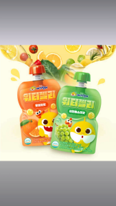 Pinkfong Baby Shark Water Jelly – Orange & Shine Muscat Flavor Drink 110ml | Kids’ Fruit Jelly Beverage Vitamin B1 & Dietary Fiber