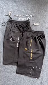 Celana Sontog 3/4 Dibawah Lutut Saku Resleting - Celana Olahraga Gym Runing Basket Voli Gowes Futsal
