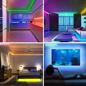 Đèn Bluetooth 5050RGB nhấp nháy với âm nhạc đèn LED 16 màu 15m 10m 5m 1m đèn dây điều khiển từ xa đèn trang trí phù hợp cho phòng ngủ TV tiệc tùng KTV Courtyard Giáng sinh Năm mới Trung Quốc Trung Quốc mới Năm