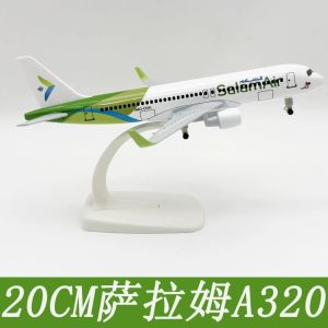 20cm 1/300 Scale Airplane Models Salam A320 Alloy Diecast Aircraft Model Kit With Stand Wheel For Aviation Gift Collection