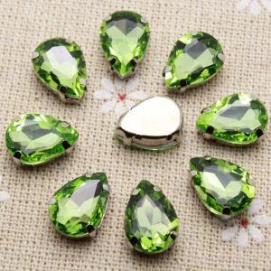 Pha Lê Hình Giọt Nước 10x14mm Nhiều Màu Bạc Khâu Tay DIY Phụ Kiện Trang Sức Quần Áo Giày Dép Túi Trang Trí Hạt