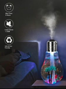 Aesthetic Bulb Humidifier 400ml USB Diffuser LED Mood Night Light Quiet Ultrasonic Mist Bedroom Home Air Moisturizer
