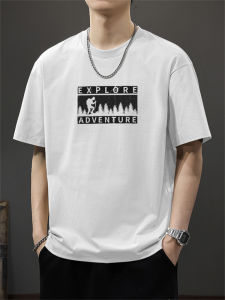 Áo Thun Nam Tay Ngắn Mùa Hè Cotton Nguyên Chất Dáng Rộng Đa Năng in Họa Tiết Thường Ngày Thoáng Khí Thoải Mái