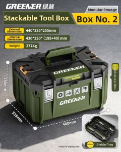 GREENER | Stackable Combination Tool Box Suite Durable