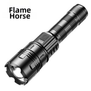 Adjustable Zoom White Laser Flashlight USB Charging Long Battery Life