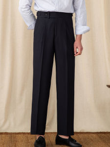 High Waist Casual Loose Straight Italian Style Business Trousers Pants
