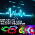 LAMPU KAMAR DETAK JANTUNG NEON FLEX 220V SUDAH TERMASUK SOKET PANJANG 1 2 3 4 5 METER LAMPU HIAS AESTHETIC. 