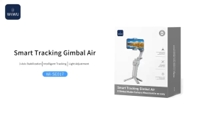 WIWU 3-Axis Gimbal Stabilizer Smart Tracking Gimbal Air for Mobile Phones with Handle and Control Buttons.