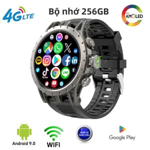 Đồng Hồ Thông Minh 4G Android 9.0 Màn Hình AMOLED Camera Xoay GPS Wifi 128GB Q85 Dành Cho Người Lớn Có Chức Năng Gọi Điện