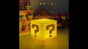 EyreTanda tanya Super Mario terdengar lampu malam yang dapat diisi ulang cahaya ambient lampu desktop ornamen sensor tepuk cahaya lampu malam lintas batas