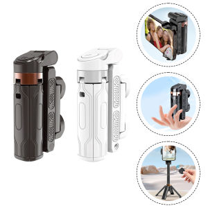 JC25 Bluetooth mini selfie stick quadpod 360 Rotate mobile phone camera magic travel portable universal ground Selfie Stick Cellphone Desktop Stand Holder